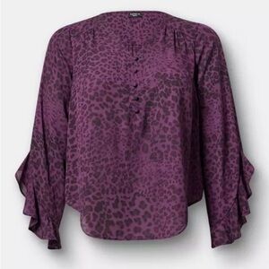 Torrid Plum Animal Print Harper Blouse